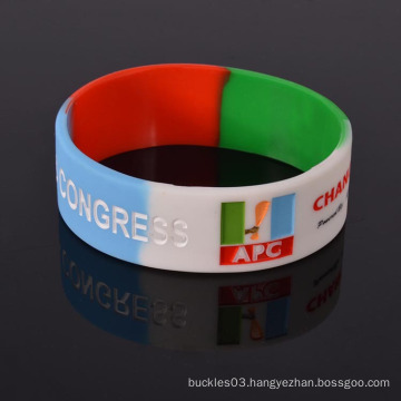 Custom Debossed silicone bracelet wristband for promotion gifts 202*12*2mm